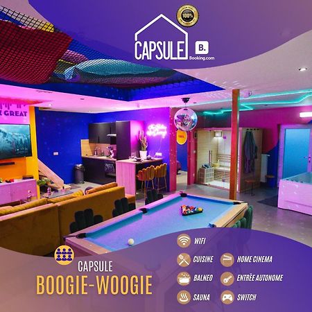 Capsule Boogie-Woogie - Jacuzzi - Sauna - Billard - Jeux - Ecran Geant - Filet Suspendu - Netflix La Louvière Eksteriør bilde
